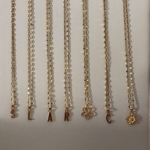 Gold plated Initial necklace over stainless steel ,chose your options